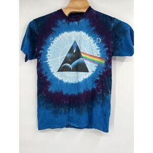 PINK FLOYD DARK SIDE GALAXY Liquid Blue Space 2‎ Sided Tie-dyed T shirt Sz M